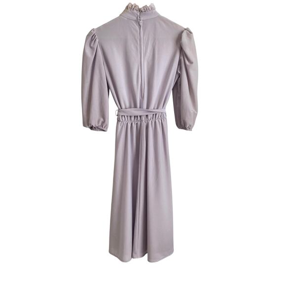 Vtg 70s Victorian Dress Size 7 Union Tag Lace Ruffle Feminine Romantic Pastel - Picture 7 of 14